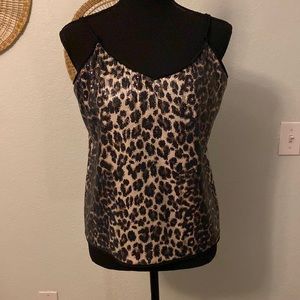 Sequence animal print spaghetti strap shirt by Vince Camuto